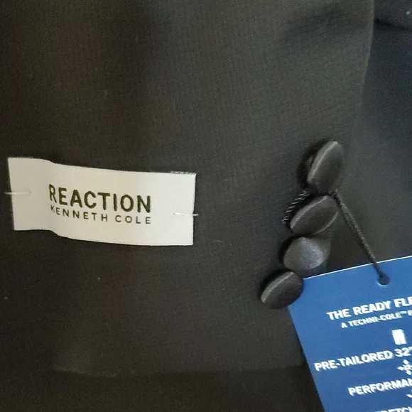 Kenneth Cole Reaction NWT Black Formal/Tuxedo Jacket w/Satin Lapel 42L, 36S